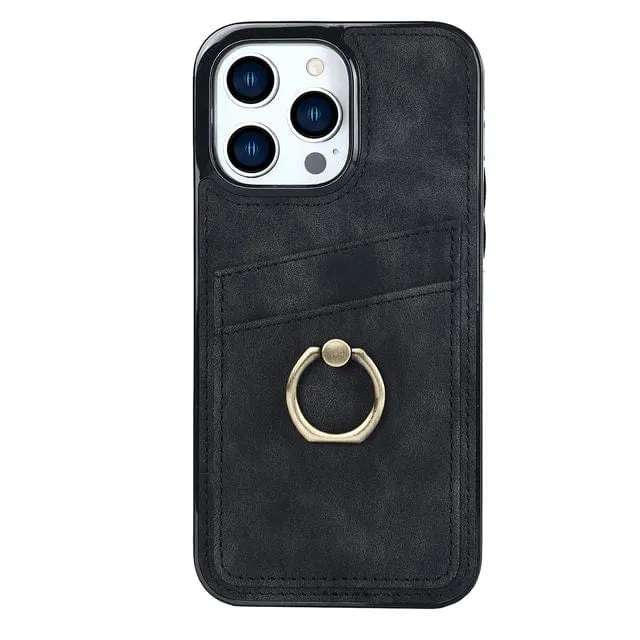 Matte Leather Cardholder Phone Case