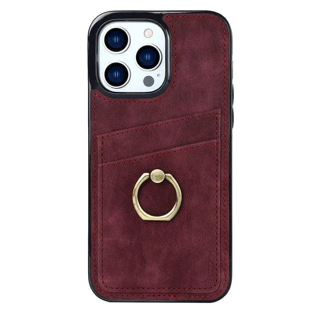 Matte Leather Cardholder Phone Case