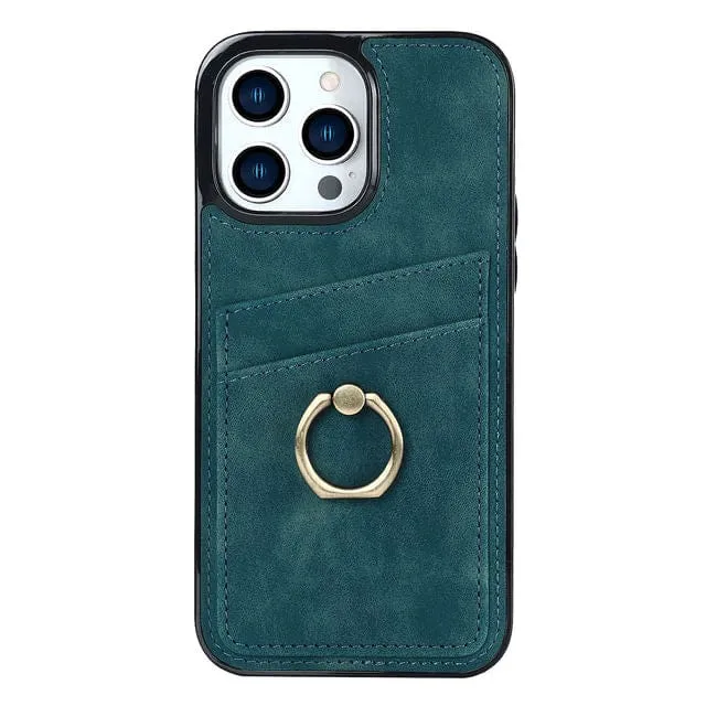 Matte Leather Cardholder Phone Case