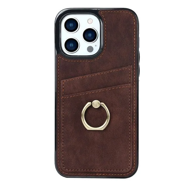 Matte Leather Cardholder Phone Case