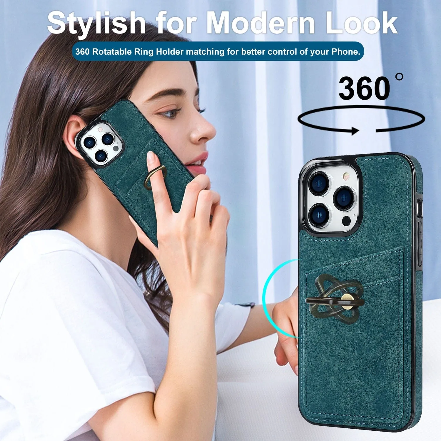 Matte Leather Cardholder Phone Case