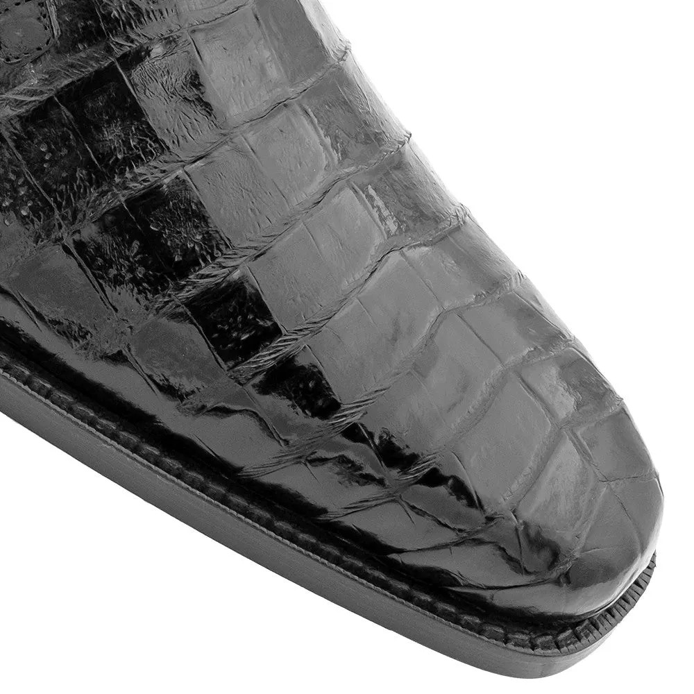 Men's Crocodile Lace Up Anderson Black By Mezlan Made In Spain Brand