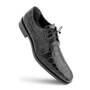 Men's Crocodile Lace Up Anderson Black By Mezlan Made In Spain Brand