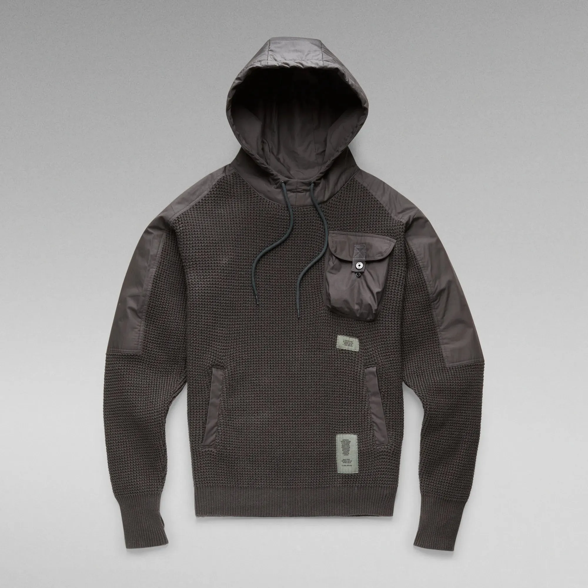 Men's Woven Mix Knit Hoodie