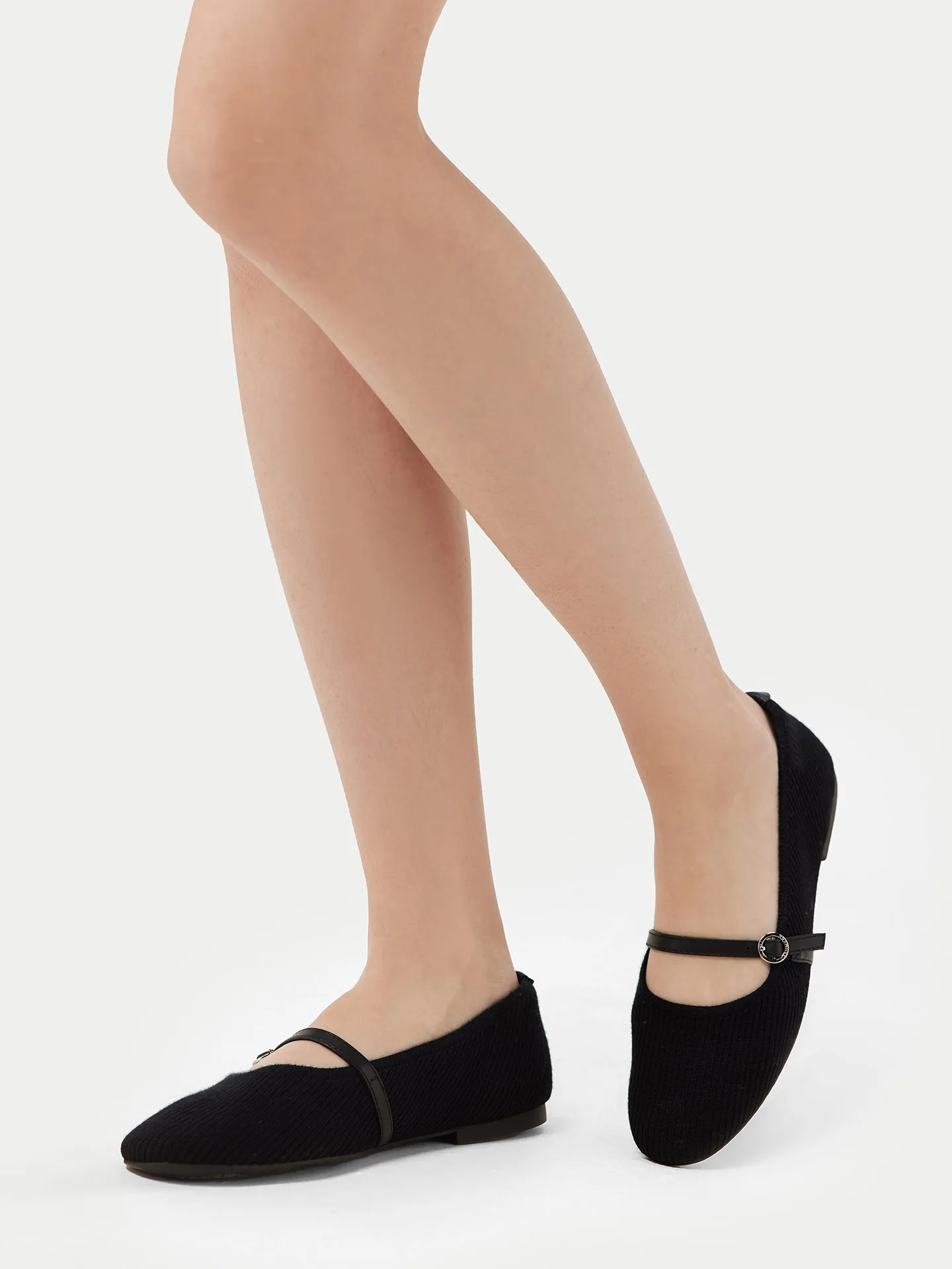 Mercerized Wool Cashmere Knitted Ballet Flats