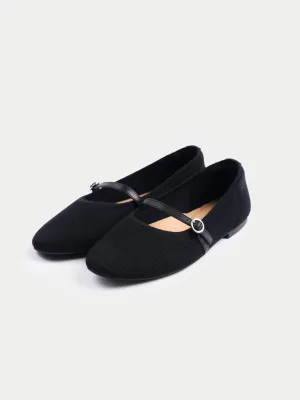 Mercerized Wool Cashmere Knitted Ballet Flats
