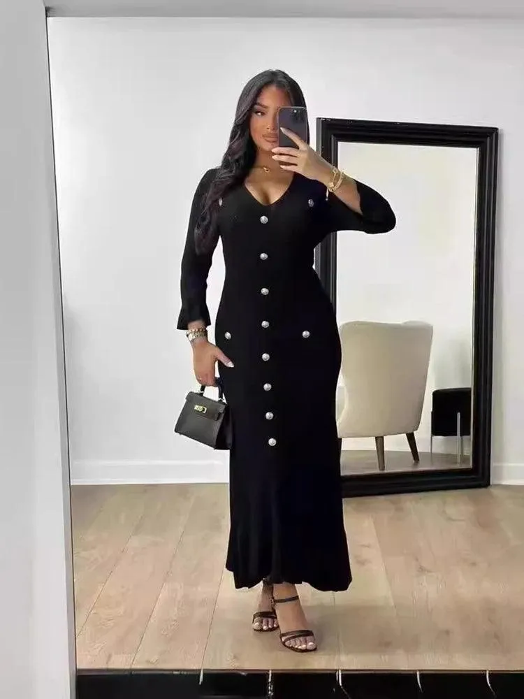 Molly Long Sleeved Knitted Maxi Dress