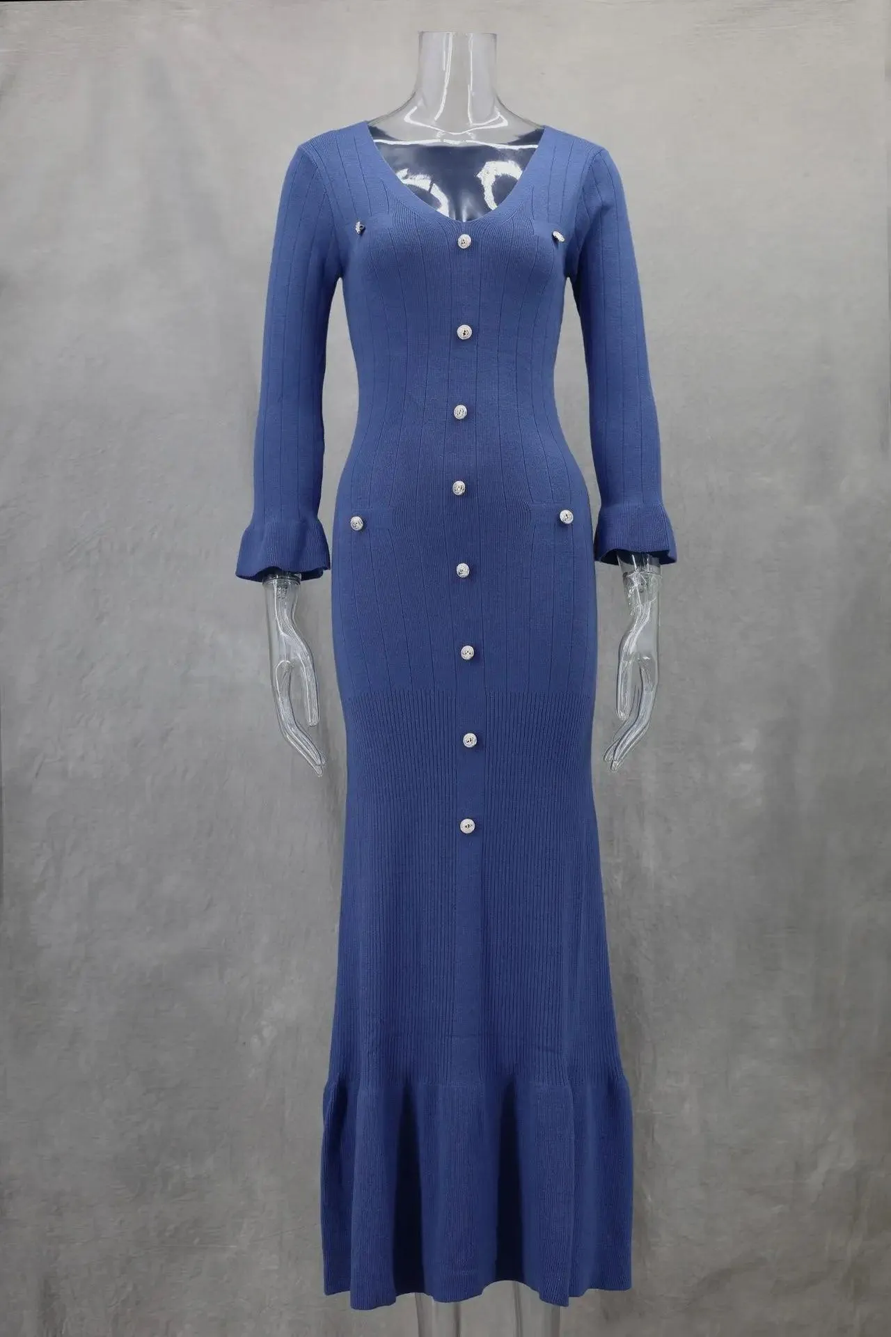 Molly Long Sleeved Knitted Maxi Dress