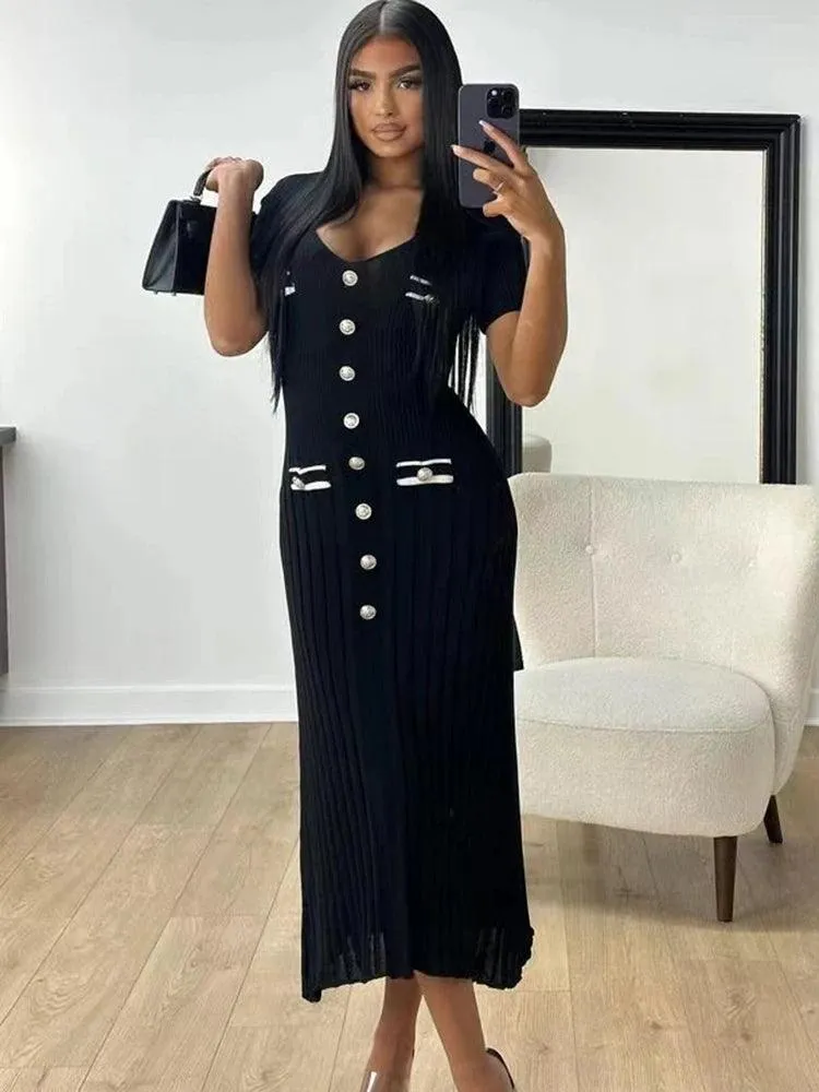 Molly Short Sleeved Knitted Maxi Dress
