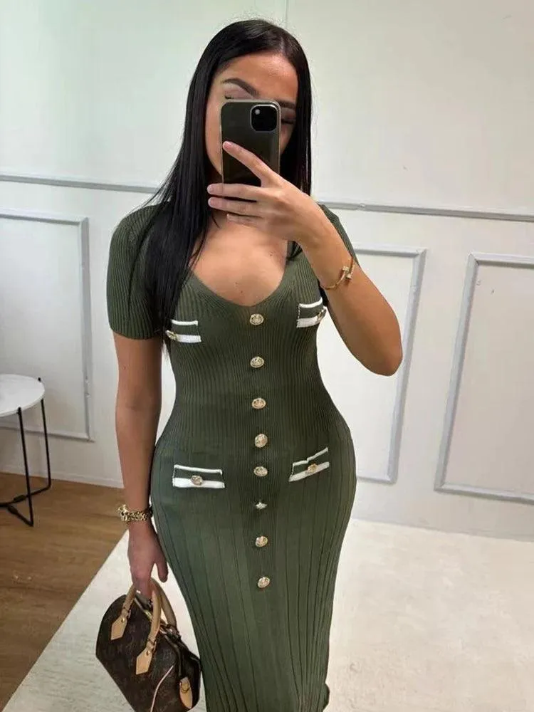 Molly Short Sleeved Knitted Maxi Dress