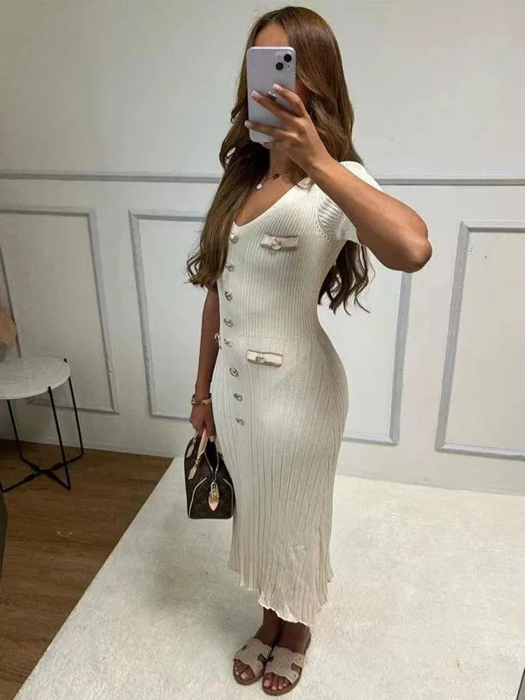 Molly Short Sleeved Knitted Maxi Dress