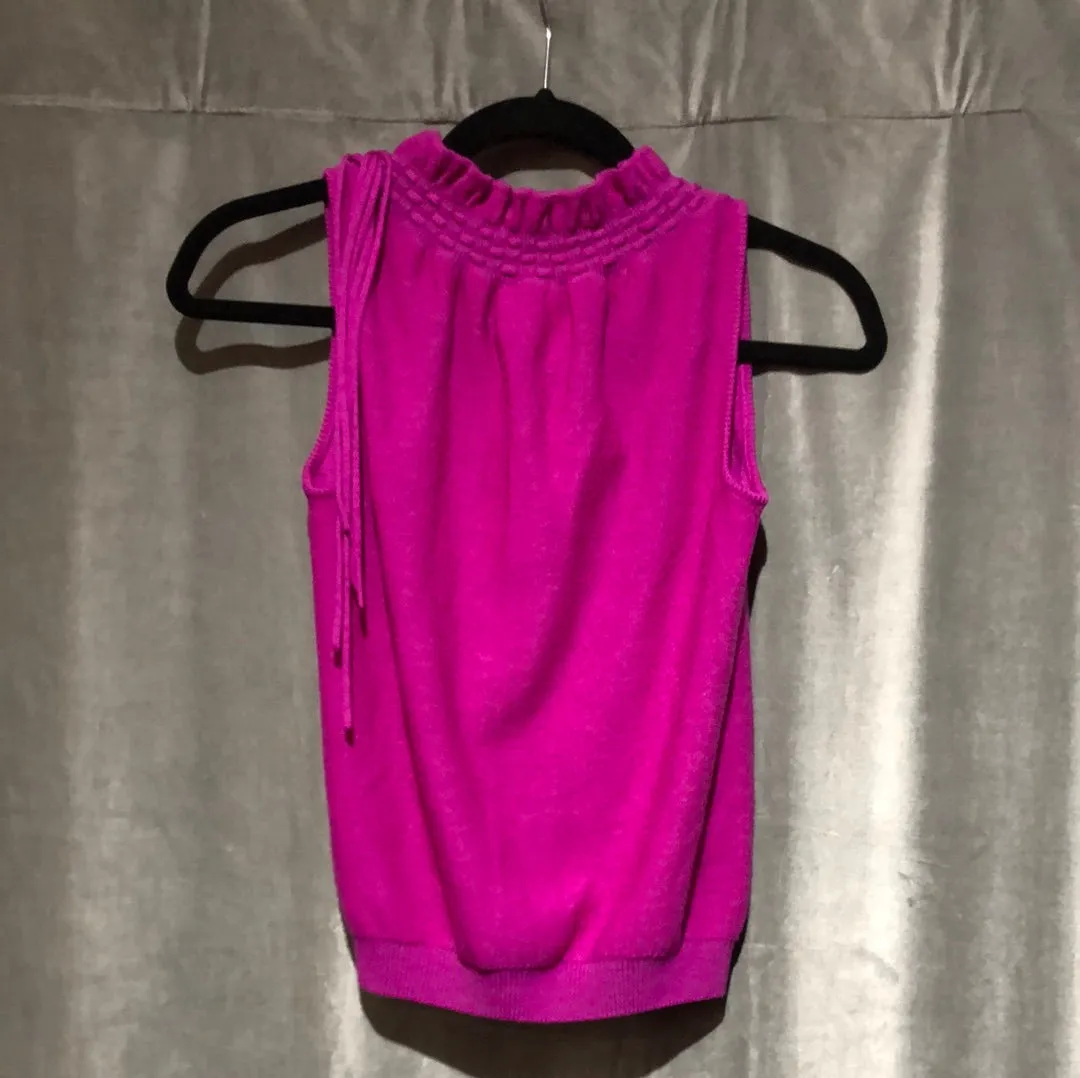 Moschino Cheap & Chic Magenta Sleeveless Wool Blend Top