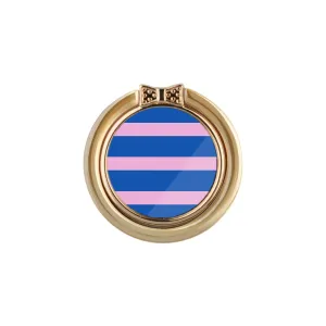 Navy Pink Stripe Phone Ring Holder  (Non-MagSafe)