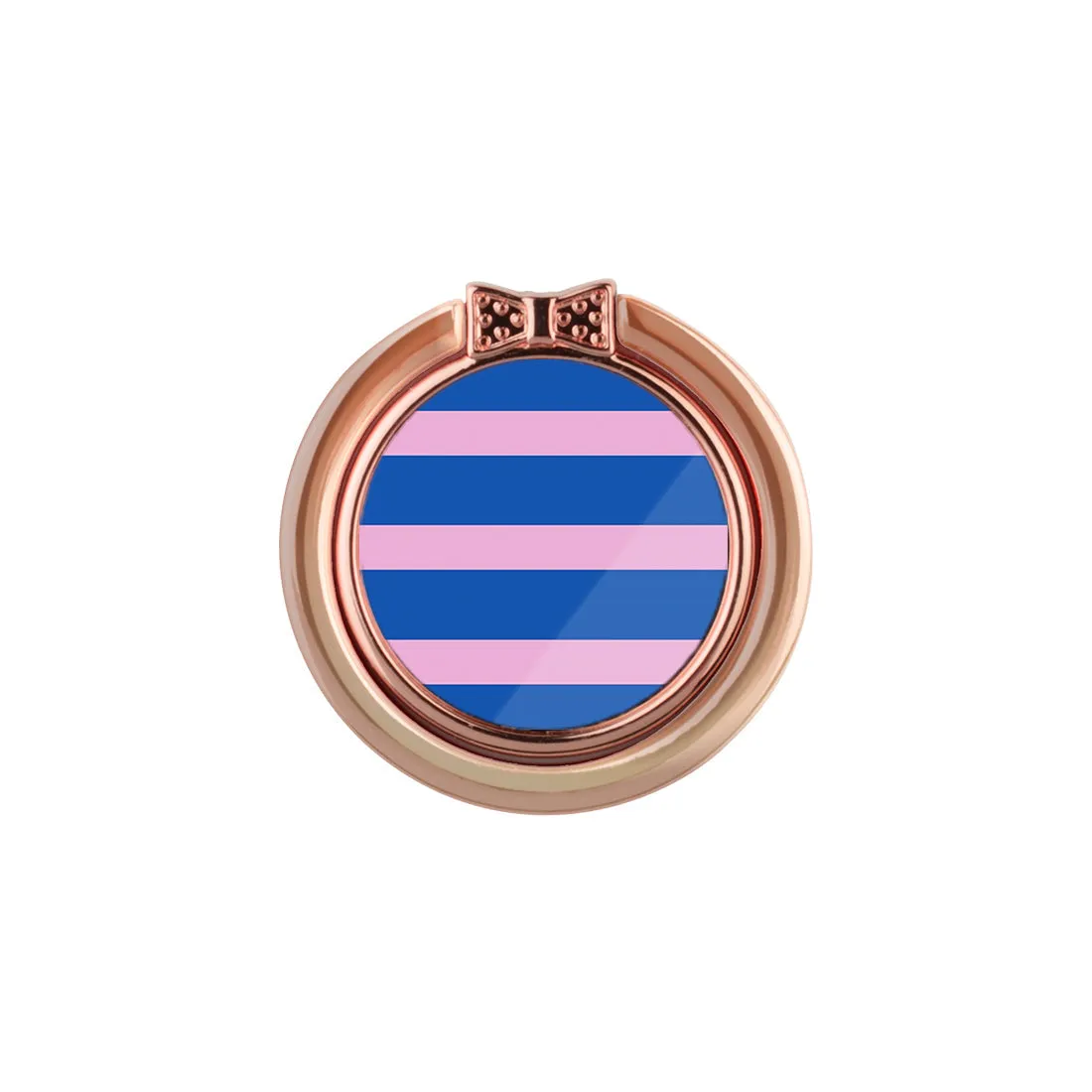 Navy Pink Stripe Phone Ring Holder  (Non-MagSafe)