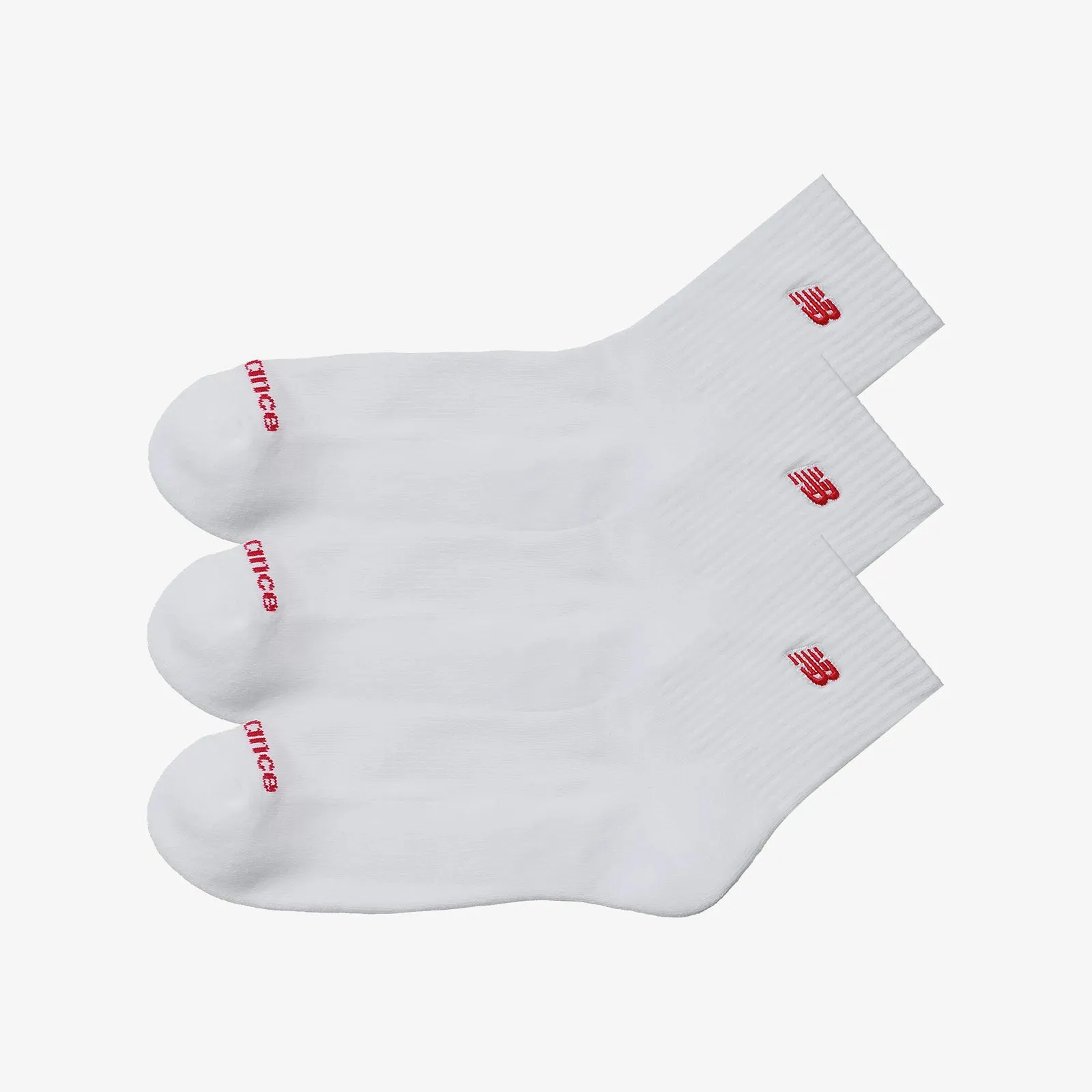 NB Patch Logo Ankle Socks (3 Pairs) - White