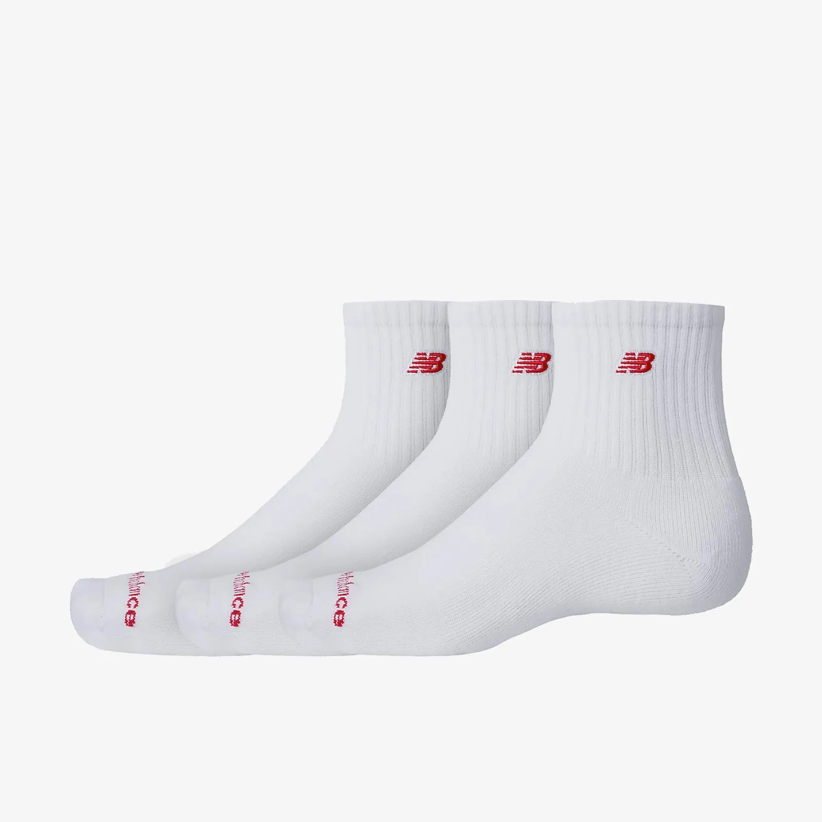 NB Patch Logo Ankle Socks (3 Pairs) - White