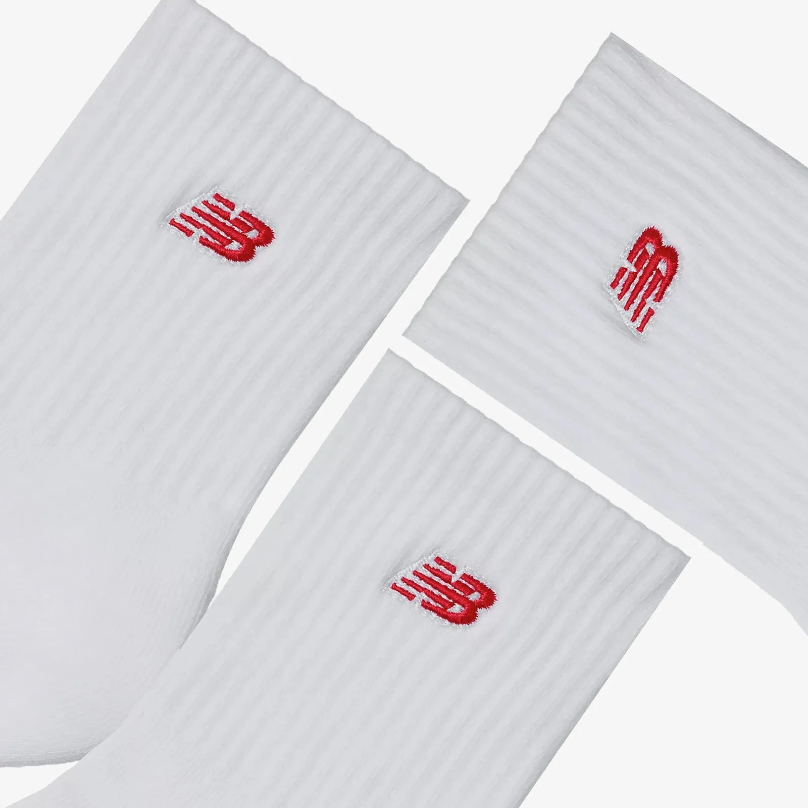 NB Patch Logo Ankle Socks (3 Pairs) - White