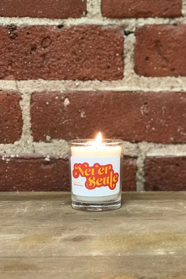Never Settle Candle