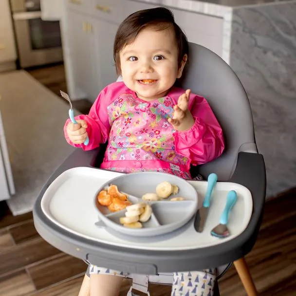 New! Snap & Go™ Easy-wear Long Sleeve Bib-Aqua Sloth Jungle (Min. of 2, multiples of 2)