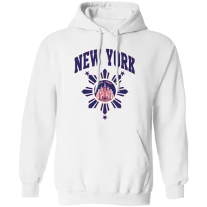 New York with Sun and Stars Unisex Pullover Hoodie