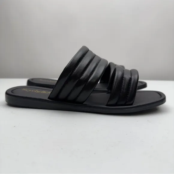 NIB Seychelles Women’s Cape May Leather Slip-on Square Toe Sandal Black Size 7