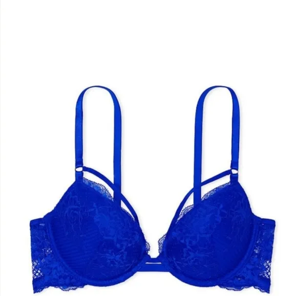 NWOT- Victoria's Secret Very Sexy Strappy Fishnet Lace Push-Up Bra 34DD
