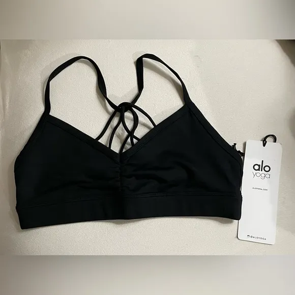 NWT  Alo Yoga Sunny Strappy Bra Black Size S