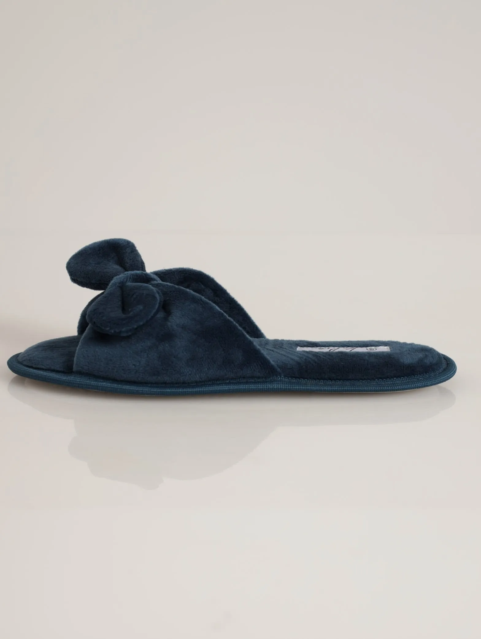 Open Toe Bow Slipper - Teal