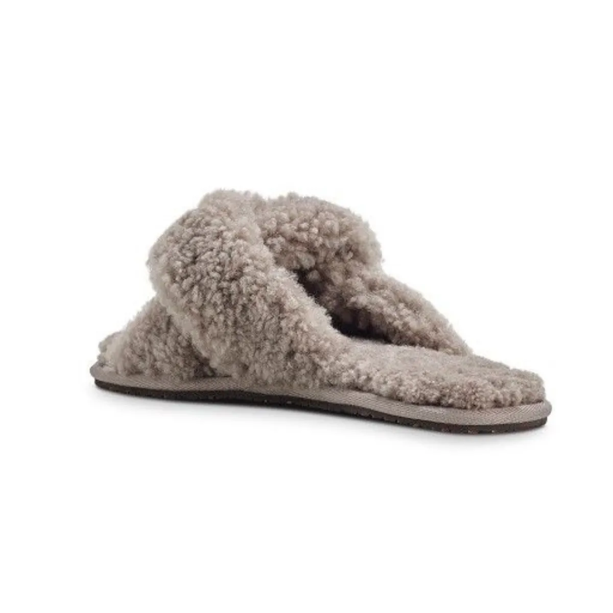 Open Toed Curly Wool Slipper