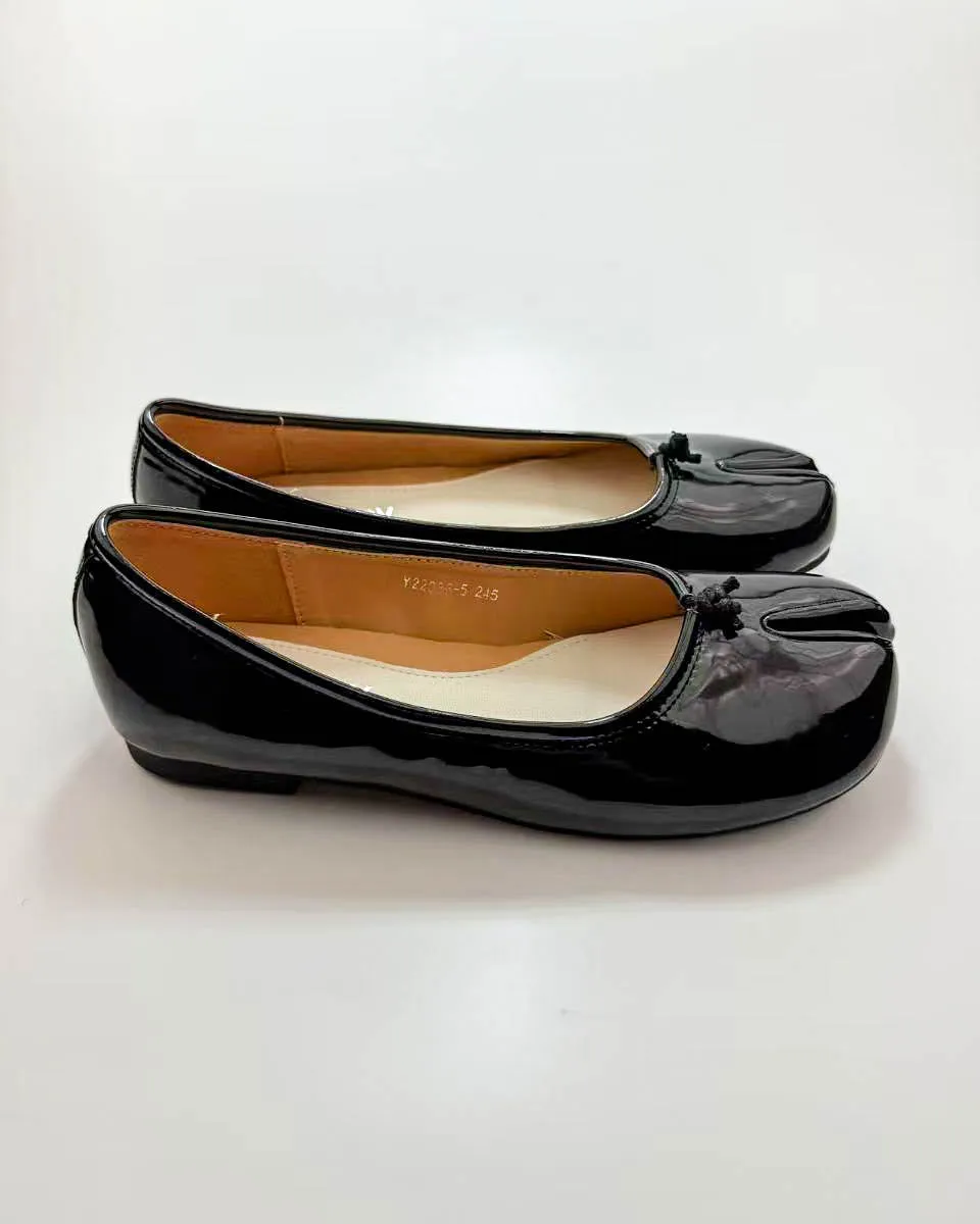 Patent Leather Tabi Ballet Flats