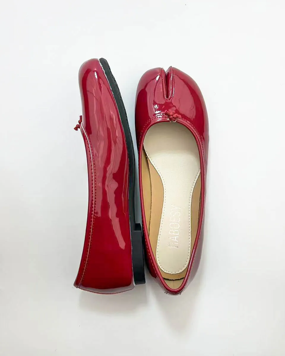 Patent Leather Tabi Ballet Flats