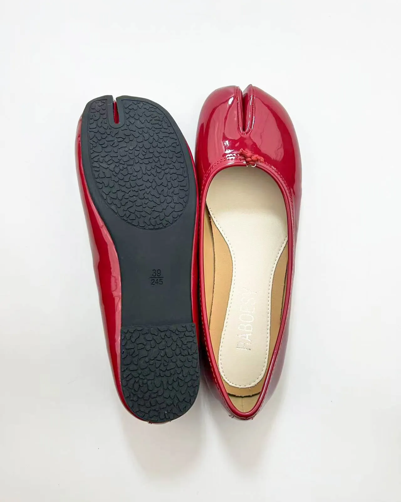Patent Leather Tabi Ballet Flats
