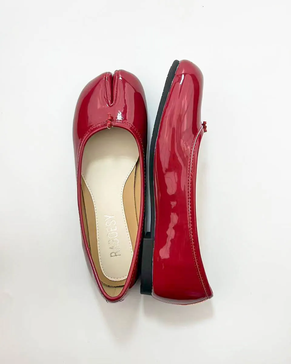 Patent Leather Tabi Ballet Flats