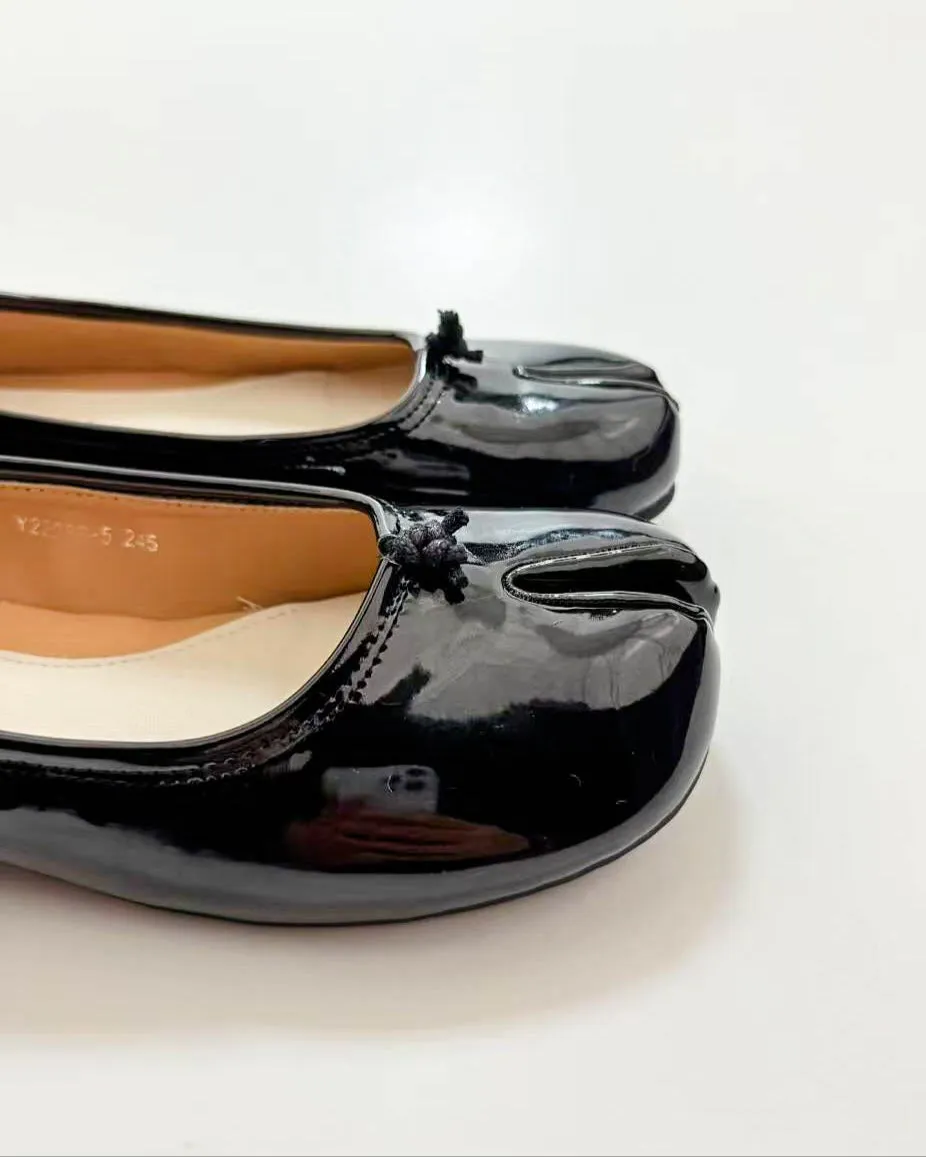 Patent Leather Tabi Ballet Flats