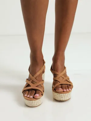 Pattern Strappy Wedge Heel - Natural