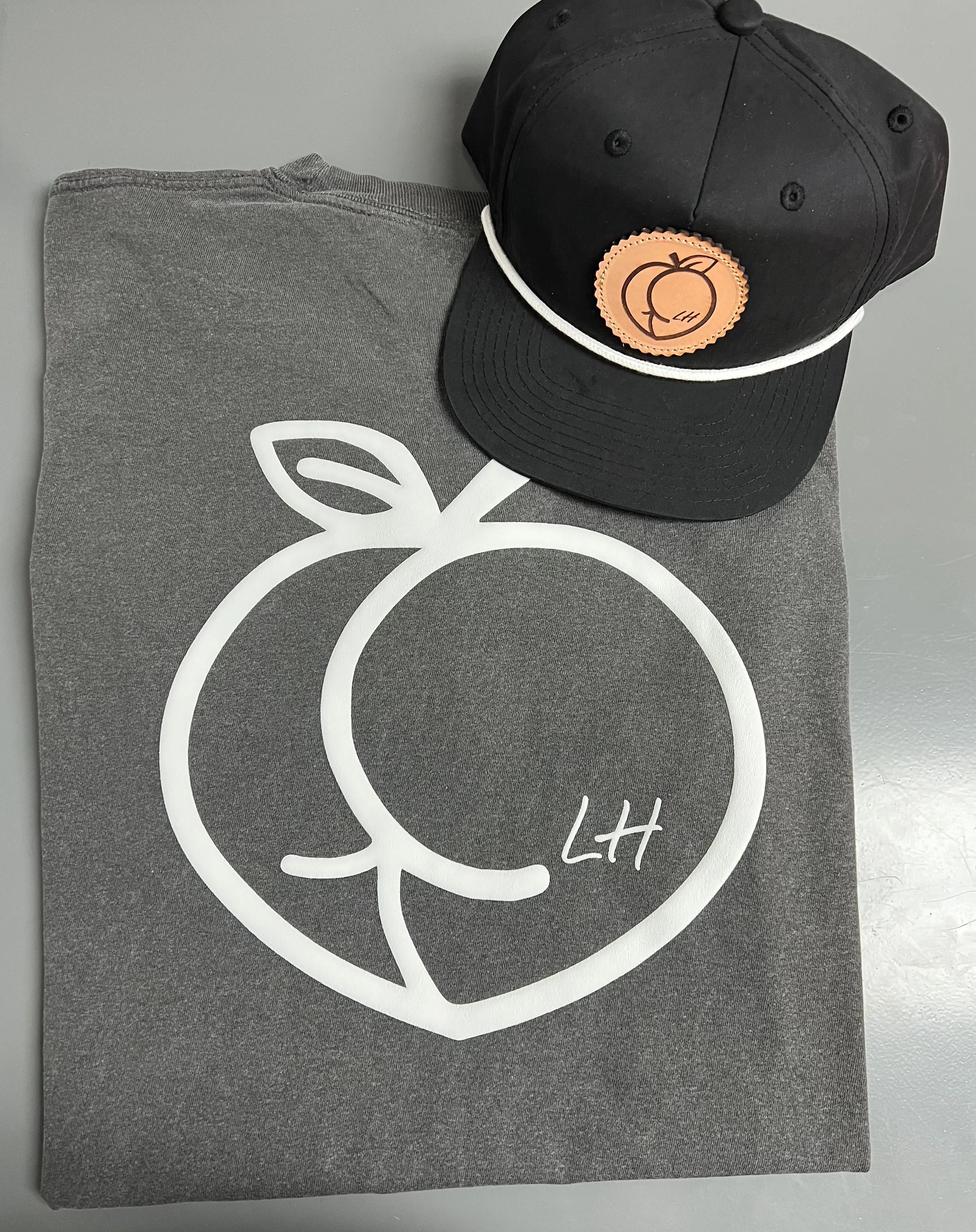 Peach Ass Combo Leather Head Hat co T shirt and Hat