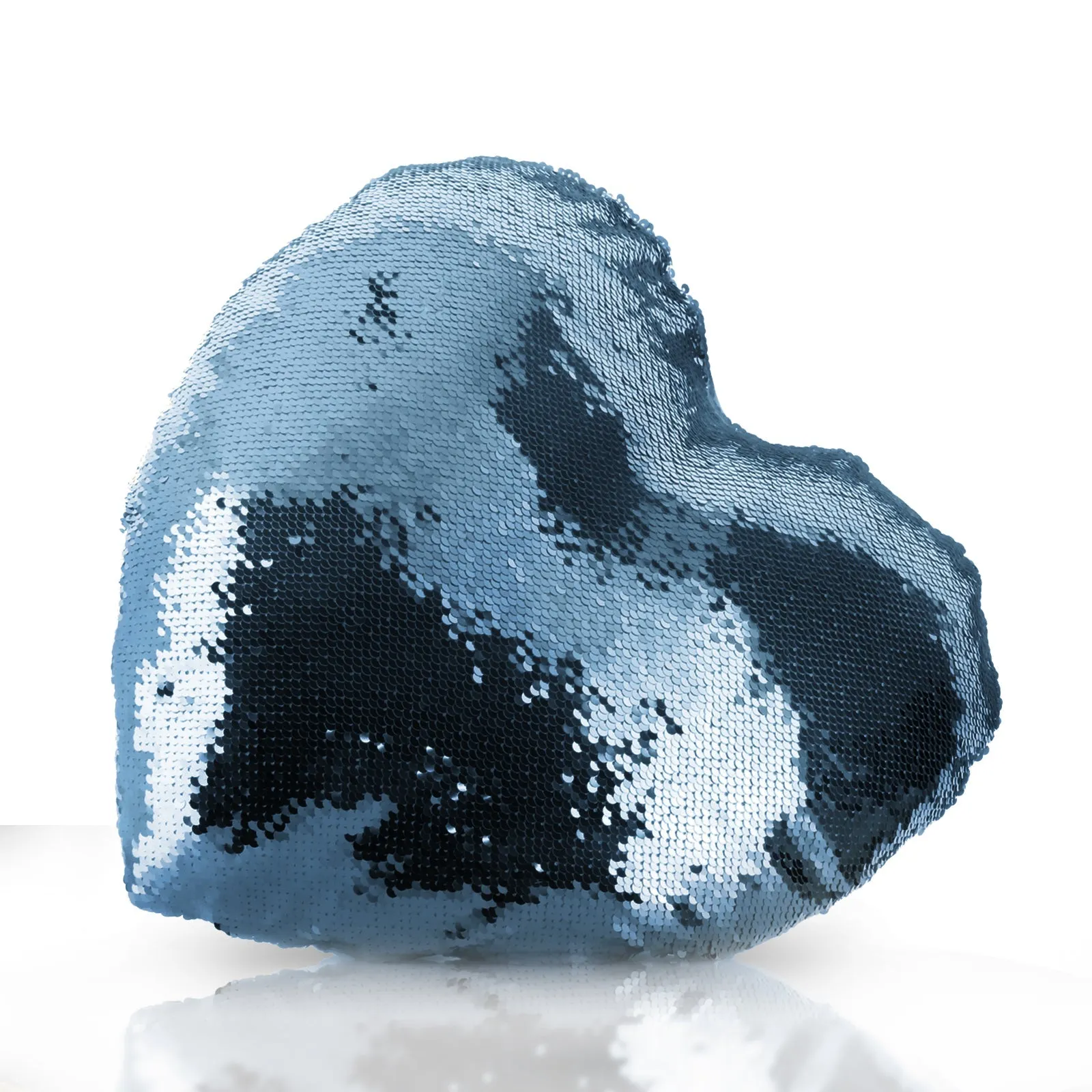 Personalised Sequin Heart Cushion with Welcoming Text and Relaxing Mum and Baby Highland Cows
