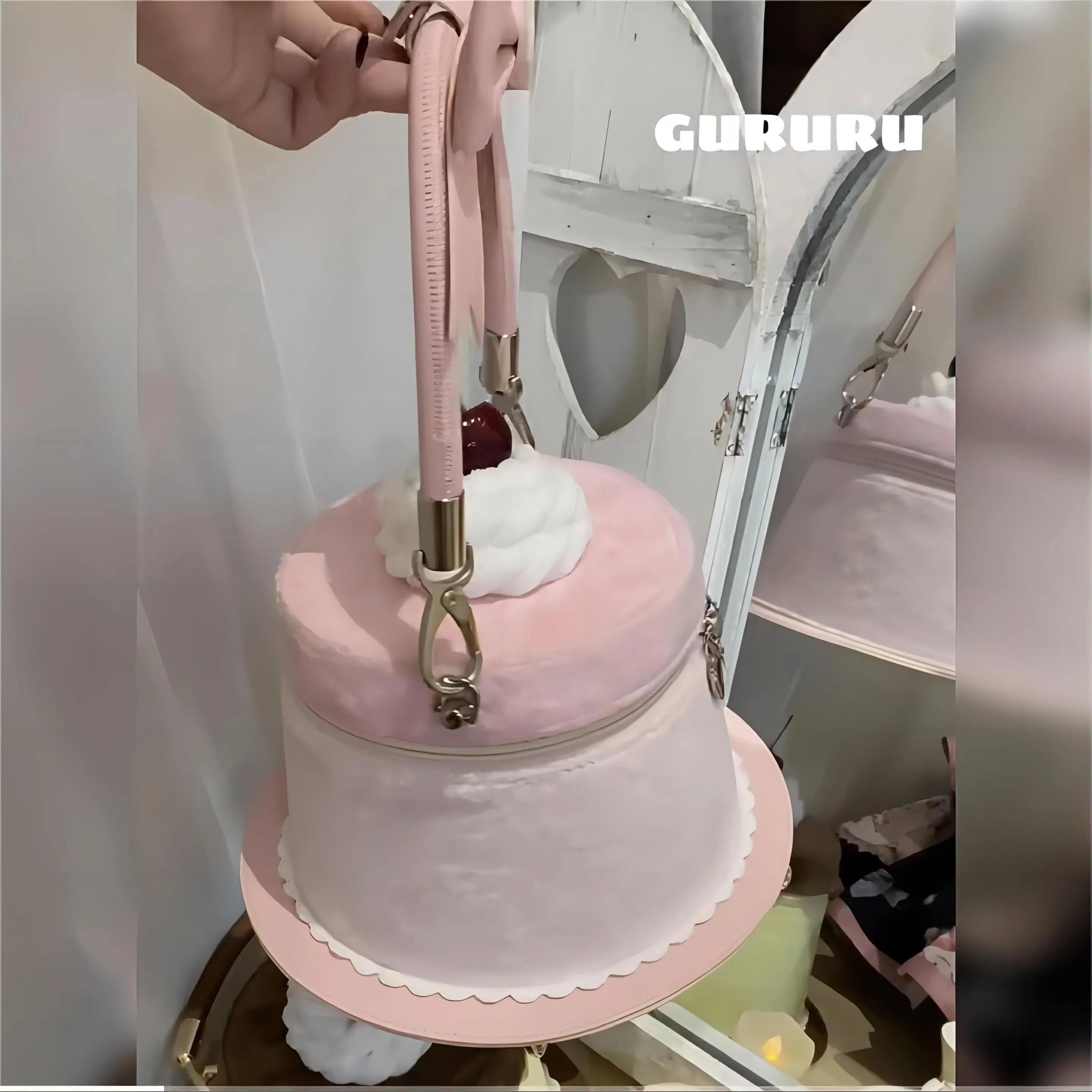 Pink Plush Strawberry Pudding Tote Bag