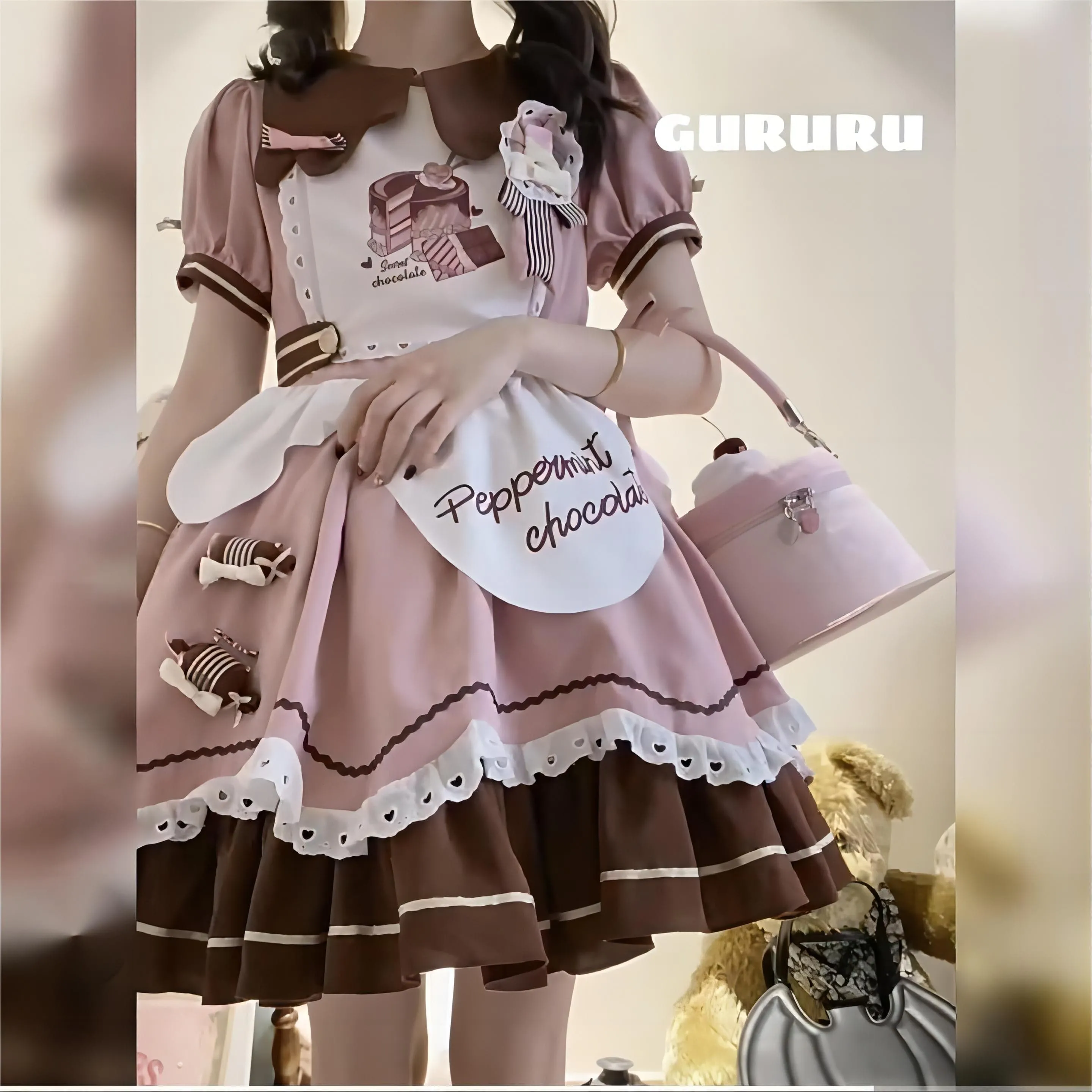 Pink Plush Strawberry Pudding Tote Bag
