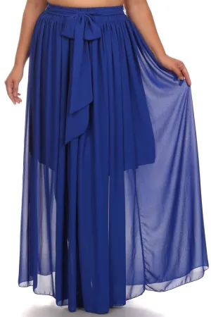 Plus Size Glamour High Waist Maxi Skirt