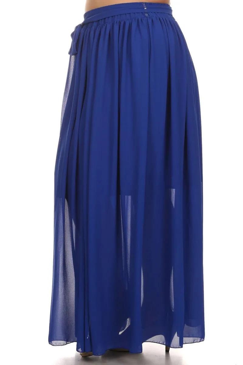 Plus Size Glamour High Waist Maxi Skirt