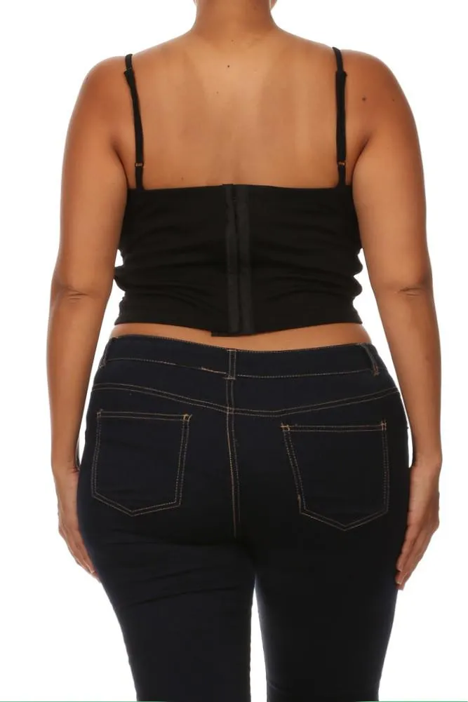 Plus Size Wild Heart Snake Print Leather Crop Top