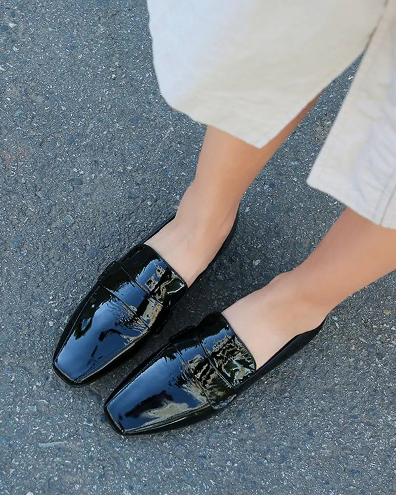 Polished Square Toe Chunky Loafers