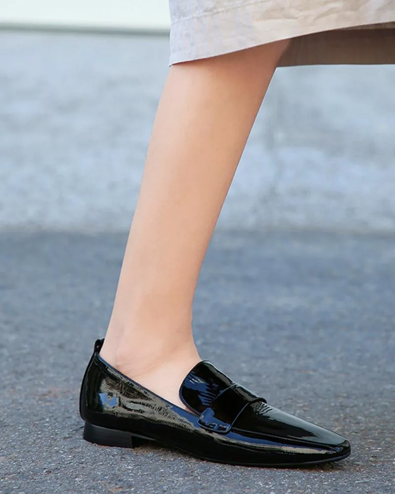 Polished Square Toe Chunky Loafers