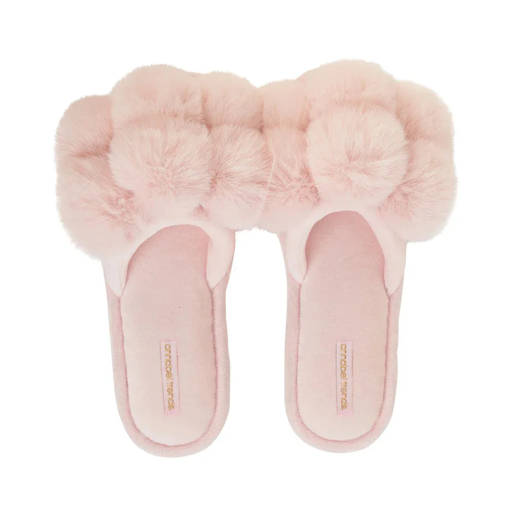 Pom Pom Slippers - Cosy Luxe - Pink Quartz  | Annabel Trends