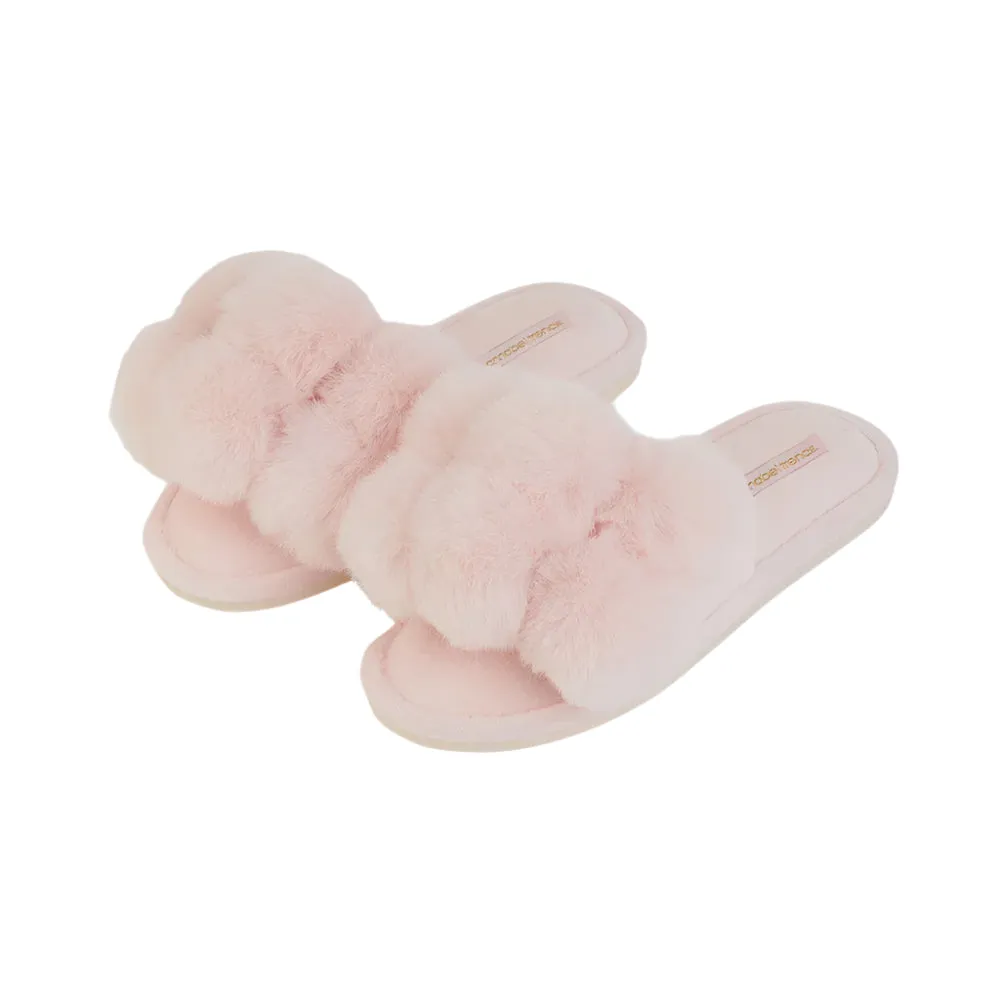 Pom Pom Slippers - Cosy Luxe - Pink Quartz  | Annabel Trends