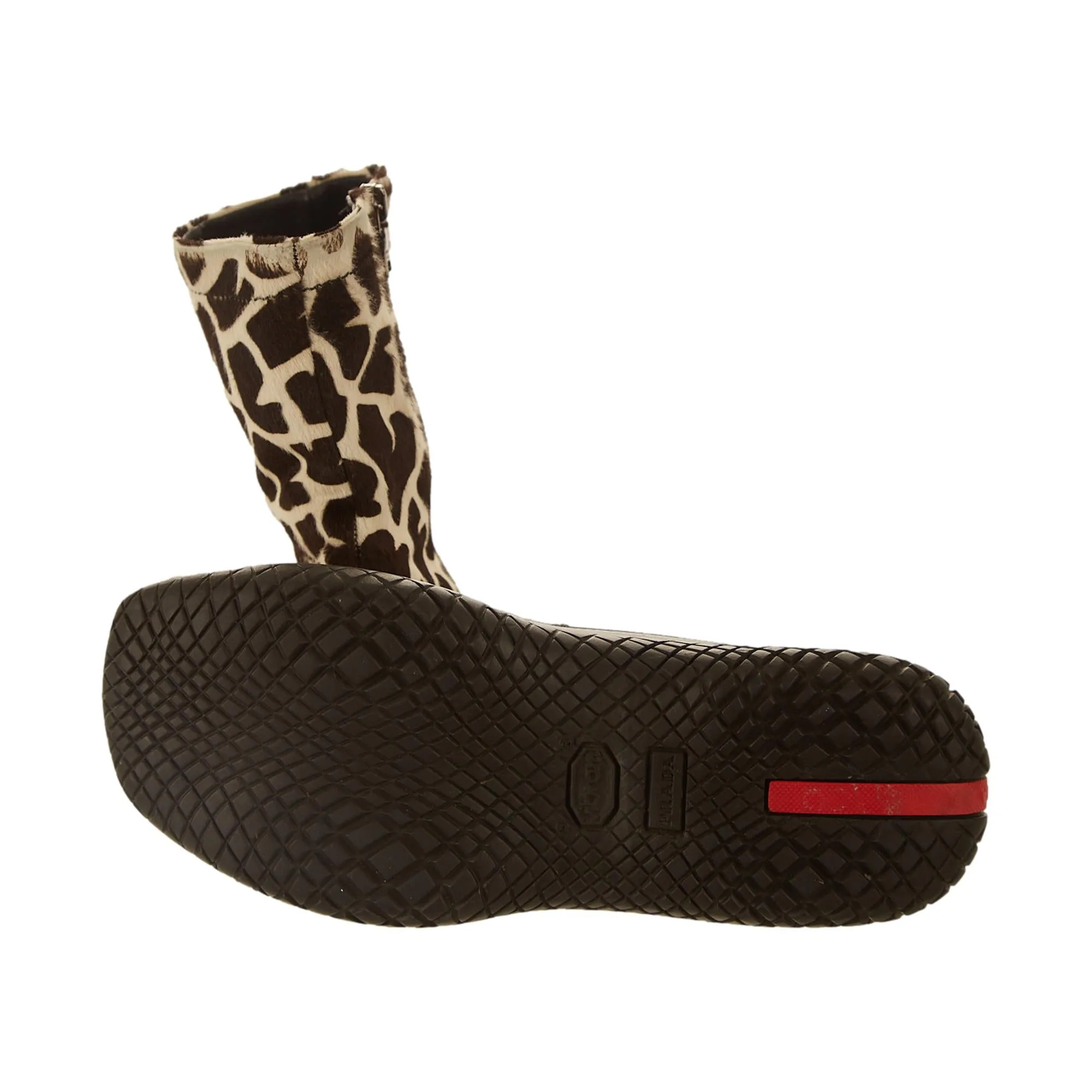 Prada Giraffe Print Calf Hair Boots