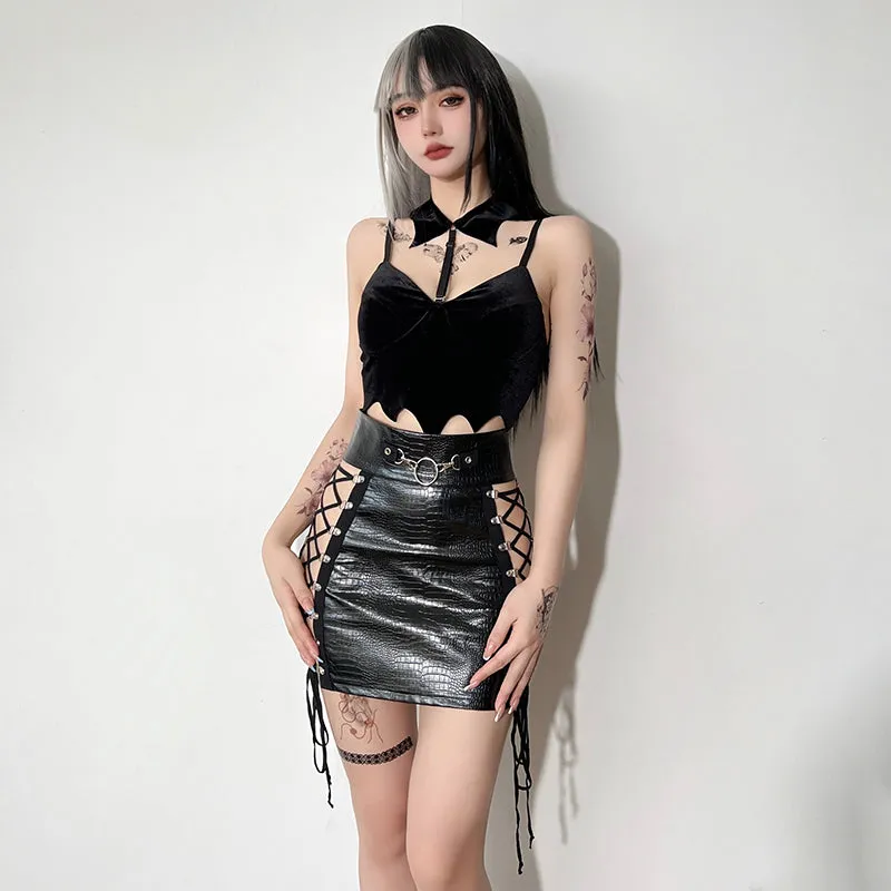 punk strappy skirt kf60011