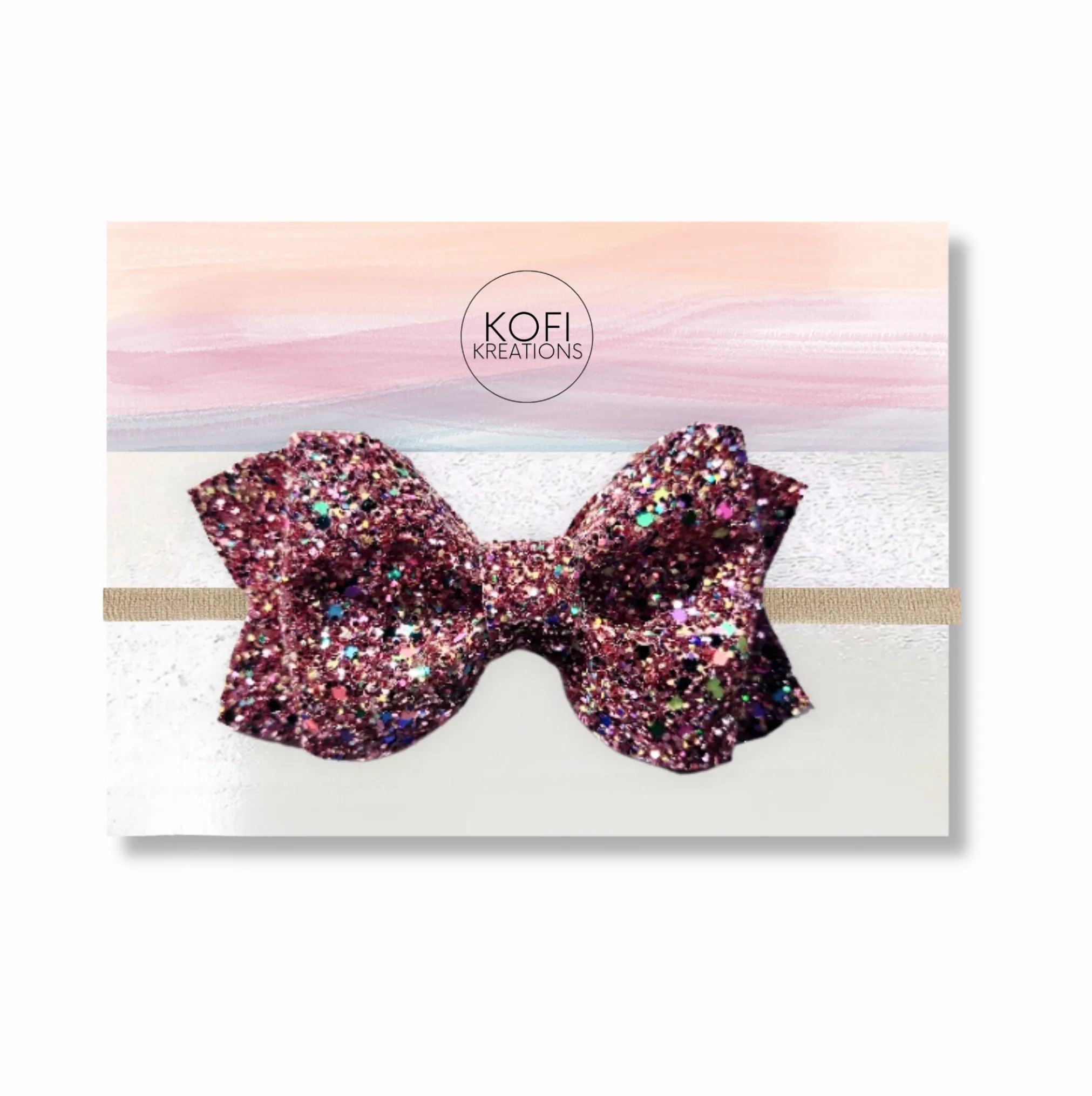 Purple Glitter Pinch Hair Bow