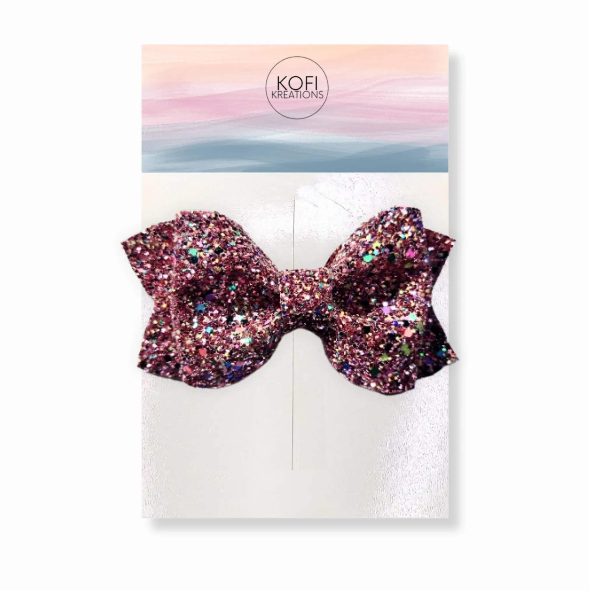 Purple Glitter Pinch Hair Bow
